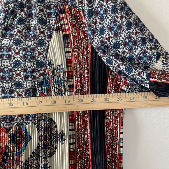 Valerie Stevens Womens Multicolor Vibrant Paisley Boho Blouse Tunic Top Size XL - Picture 6 of 9